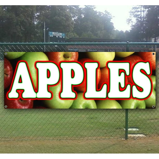 Advertising New Apples 13 oz Heavy Duty Vinyl Banner Sign with Metal Grommets Many Sizes Available Flag, Store 